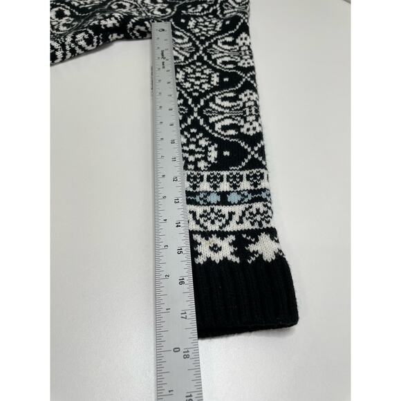 Vintage National Fair Isle Sweater Button Front Cardigan Black White Womens Sz S - Picture 9 of 9